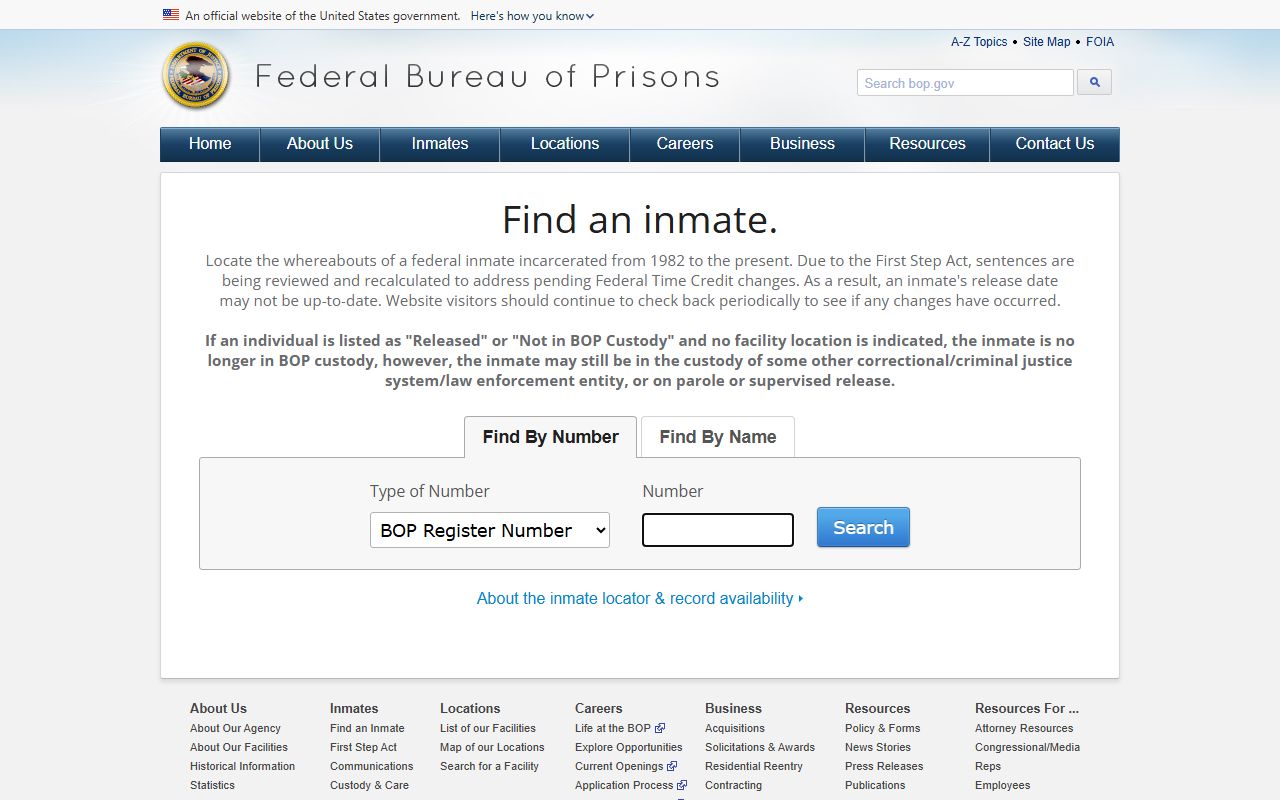 Federal Bureau of Prisons inmate locator for Bucks County released inmates