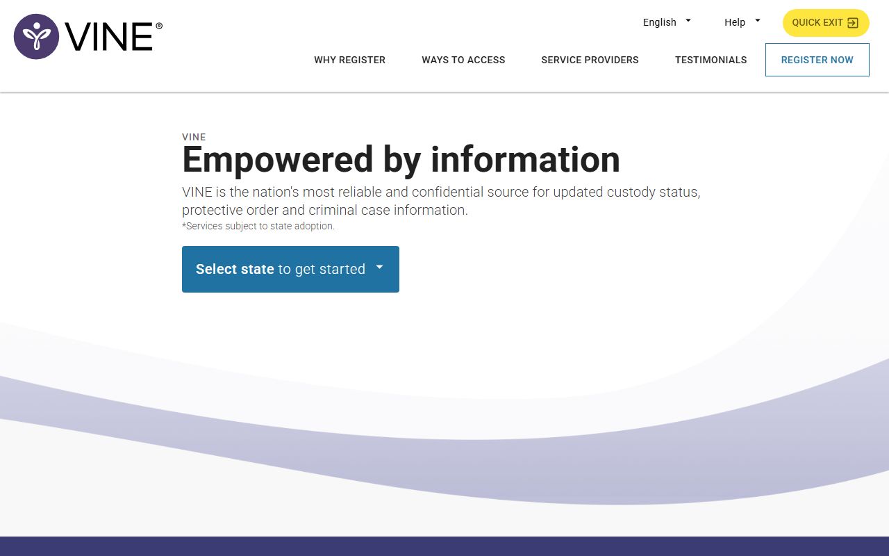 VINELink release notification sign-up for Bucks County released inmates